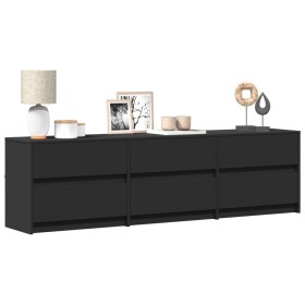 Mueble de TV con LED madera de ingeniería negro 180x34x50 cm de , Muebles TV - Ref: Foro24-3307927, Precio: 188,18 €, Descuen...