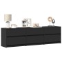 Mueble de TV con LED madera de ingeniería negro 180x34x50 cm de , Muebles TV - Ref: Foro24-3307927, Precio: 188,18 €, Descuen...