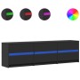 Mueble de TV con LED madera de ingeniería negro 180x34x50 cm de , Muebles TV - Ref: Foro24-3307927, Precio: 188,18 €, Descuen...