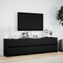 Mueble de TV con LED madera de ingeniería negro 180x34x50 cm de , Muebles TV - Ref: Foro24-3307927, Precio: 188,18 €, Descuen...