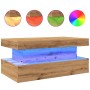 Mesa de centro con luces LED roble artisian 90x50x40 cm de , Mesas de centro - Ref: Foro24-857715, Precio: 110,69 €, Descuent...