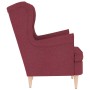 Sillón de tela rojo tinto 74x84x100 cm de , Sillones - Ref: Foro24-4016898, Precio: 229,14 €, Descuento: %