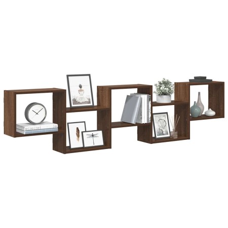 Estante cubo de pared 5 compartimentos madera roble marrón de , Estantes y estanterías - Ref: Foro24-860001, Precio: 53,75 €,...