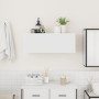 Mueble de pared de baño madera ingeniería blanco 80x25x30 cm de , Tocadores de baño - Ref: Foro24-860076, Precio: 56,91 €, De...