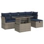 Set sofás jardín y cojines 6 pzas ratán sintético acacia gris de , Conjuntos de jardín - Ref: Foro24-3326142, Precio: 464,60 ...
