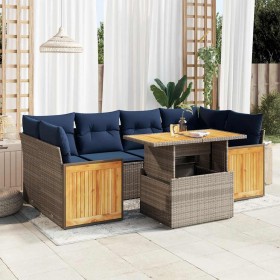 Comprar Set sofás jardín y cojines 7 pzas ratán