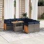 Set sofás jardín y cojines 9 pzas ratán sintético acacia gris | Foro24.es | Tu tienda online para hogar, jardín y más Foro24.es