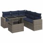 Set sofás jardín y cojines 6 pzas ratán sintético acacia gris de , Conjuntos de jardín - Ref: Foro24-3326322, Precio: 497,52 ...