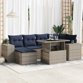 Comprar Set sofás jardín y cojines 9 pzas ratán