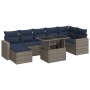 Set sofás jardín y cojines 7 pzas ratán sintético acacia gris de , Conjuntos de jardín - Ref: Foro24-3326362, Precio: 617,87 ...