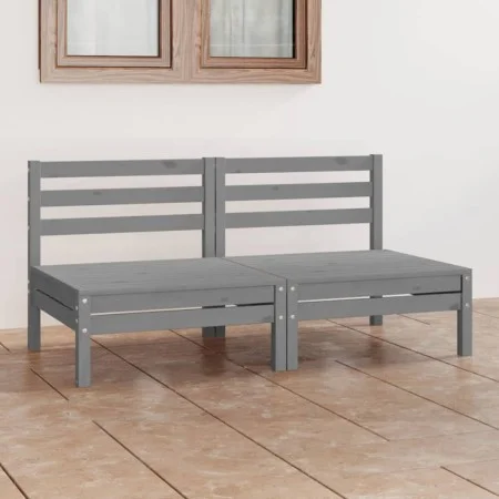 Garden sofa, 2-seater, solid pine wood, gray. by vidaXL, Outdoor sofas - Ref: Foro24-3082374, Price: 106,27 €, Discount: %