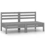 Garden sofa, 2-seater, solid pine wood, gray. by vidaXL, Outdoor sofas - Ref: Foro24-3082374, Price: 106,27 €, Discount: %