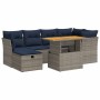 Set sofás jardín y cojines 7 pzas ratán sintético acacia negro de , Conjuntos de jardín - Ref: Foro24-3327978, Precio: 548,82...