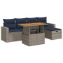 Set sofás jardín y cojines 6 pzas ratán sintético acacia gris de , Conjuntos de jardín - Ref: Foro24-3327999, Precio: 443,09 ...