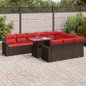 Comprar Set sofás jardín y cojines 11 pzas ratán