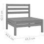 Garden sofa, 2-seater, solid pine wood, gray. by vidaXL, Outdoor sofas - Ref: Foro24-3082374, Price: 106,27 €, Discount: %