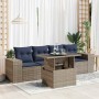 Set sofás jardín y cojines 5 pzas ratán sintético acacia gris | Foro24.es | Tu tienda online para hogar, jardín y más Foro24.es