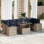 Set sofás jardín y cojines 8 pzas ratán sintético acacia gris | Foro24.es | Tu tienda online para hogar, jardín y más Foro24.es
