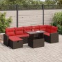 Set sofás jardín y cojines 8 pzas ratán sintético acacia negro | Foro24.es | Tu tienda online para hogar, jardín y más Foro24.es