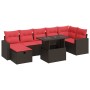 Set sofás jardín y cojines 8 pzas ratán sintético acacia negro | Foro24.es | Tu tienda online para hogar, jardín y más Foro24.es