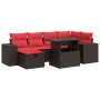 Set sofás jardín y cojines 7 pzas ratán sintético acacia negro | Foro24.es | Tu tienda online para hogar, jardín y más Foro24.es