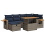 Set sofás jardín y cojines 7 pzas ratán sintético acacia negro de , Conjuntos de jardín - Ref: Foro24-3328139, Precio: 550,79...