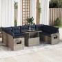 Set sofás jardín y cojines 10 pzas ratán sintético acacia gris de , Conjuntos de jardín - Ref: Foro24-3326542, Precio: 799,07...