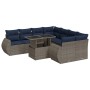 Set sofás jardín y cojines 9 pzas ratán sintético acacia gris de , Conjuntos de jardín - Ref: Foro24-3326612, Precio: 744,85 ...