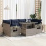 Set sofás jardín y cojines 7 pzas ratán sintético acacia negro de , Conjuntos de jardín - Ref: Foro24-3326432, Precio: 590,70...