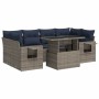 Set sofás jardín y cojines 7 pzas ratán sintético acacia negro de , Conjuntos de jardín - Ref: Foro24-3326432, Precio: 590,70...