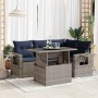 Set sofás jardín y cojines 5 pzas ratán sintético acacia negro de , Conjuntos de jardín - Ref: Foro24-3326472, Precio: 434,97...
