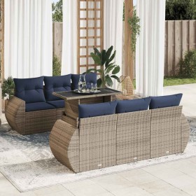 Comprar Set sofás jardín y cojines 7 pzas ratán