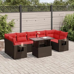 Comprar Set sofás jardín y cojines 8 pzas ratán