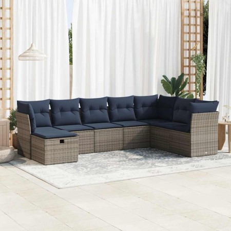 Set de sofás de jardín y cojines 8 piezas ratán sintético gris de , Conjuntos de jardín - Ref: Foro24-3325337, Precio: 609,48...