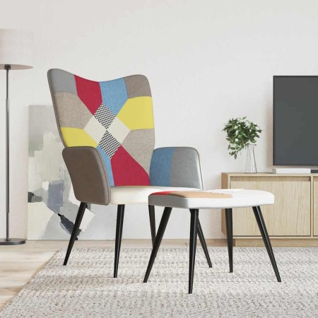 Silla de relax con taburete tela patchwork en Sillones | Comprar online en Foru.es