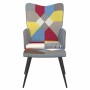 Silla de relax con taburete tela patchwork en Sillones | Comprar online en Foru.es