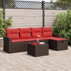 Set sofás de jardín 6 piezas y cojines ratán sintético marrón de , Conjuntos de jardín - Ref: Foro24-3325380, Precio: 404,13 ...