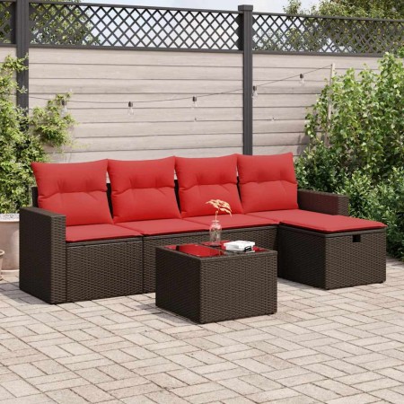 Set sofás de jardín 6 piezas y cojines ratán sintético marrón de , Conjuntos de jardín - Ref: Foro24-3325380, Precio: 404,13 ...