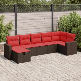 Comprar Juego de sofás de jardín 7 piezas con