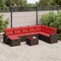 Set de sofás de jardín 9 pzas y cojines ratán sintético marrón | Foro24.es | Tu tienda online para hogar, jardín y más Foro24.es