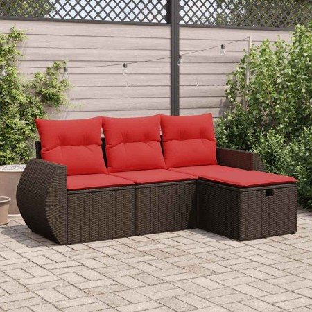 Set de sofás de jardín 4 pzas y cojines ratán sintético marrón | Foro24.es | Tu tienda online para hogar, jardín y más Foro24.es