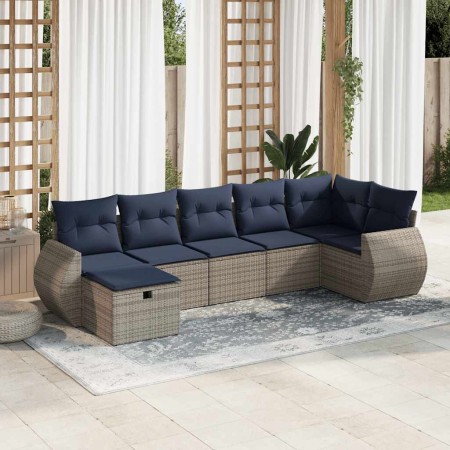 Set de sofás de jardín 7 pzas con cojines ratán sintético gris | Foro24.es | Tu tienda online para hogar, jardín y más Foro24.es