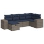 Set de muebles de jardín 6 pzas y cojines ratán sintético gris | Foro24.es | Tu tienda online para hogar, jardín y más Foro24.es