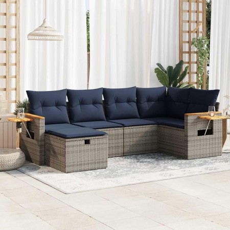 Set de muebles de jardín 6 pzas y cojines ratán sintético gris de , Conjuntos de jardín - Ref: Foro24-3325974, Precio: 474,04...