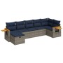 Set de sofás de jardín 7 pzas con cojines ratán sintético gris de , Conjuntos de jardín - Ref: Foro24-3325988, Precio: 540,14...