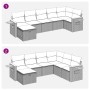 Set de sofás de jardín 7 pzas con cojines ratán sintético gris de , Conjuntos de jardín - Ref: Foro24-3325988, Precio: 540,14...