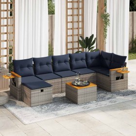 Set de sofás de jardín y cojines 8 piezas ratán sintético gris de , Conjuntos de jardín - Ref: Foro24-3325995, Precio: 577,67...