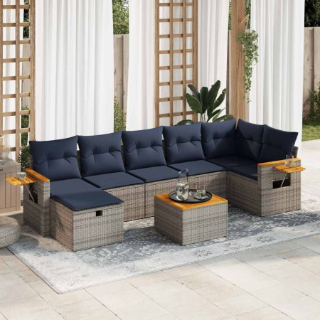 Set de sofás de jardín y cojines 8 piezas ratán sintético gris de , Conjuntos de jardín - Ref: Foro24-3325995, Precio: 577,67...