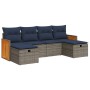 Set de muebles de jardín 6 pzas y cojines ratán sintético gris | Foro24.es | Tu tienda online para hogar, jardín y más Foro24.es