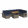 Set de sofás de jardín con cojines 9 pzas ratán sintético gris de , Conjuntos de jardín - Ref: Foro24-3327190, Precio: 678,46...